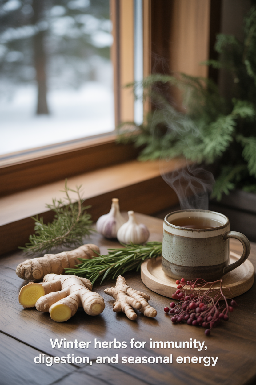 Winter Herbs for Immunity, Digestion, and Seasonal Energy