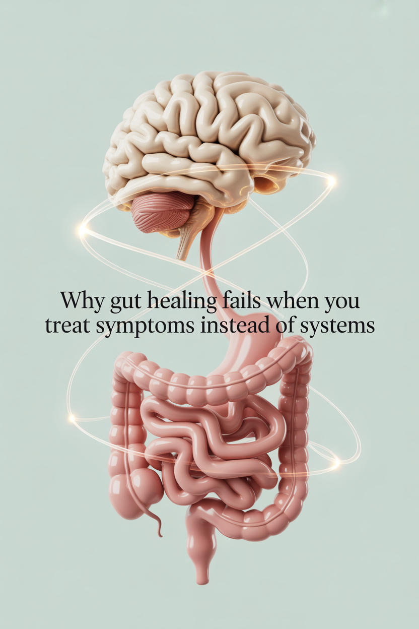 Gut healing often fails not because the gut is broken, but because symptoms are treated instead of understanding how the gut functions as part of a larger system.