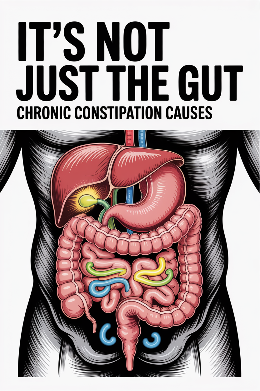 Chronic constipation causes are rarely limited to the colon. Hormones, bile flow, and systemic regulation shape elimination.
